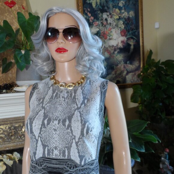 Diane Von Furstenberg Light Python Print Dress w/Abstract Print Inserts Size 6 - Picture 6 of 16